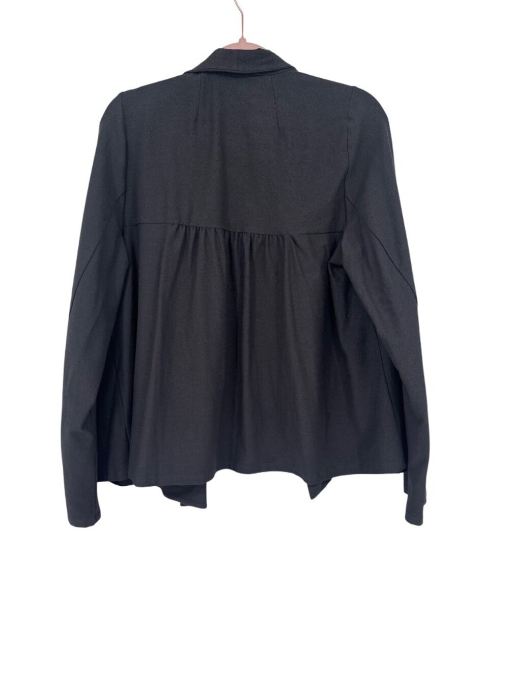 Eileen Fisher Womens gray Short Jacket Open Front crepe knit size large New $188 - Picture 2 of 5